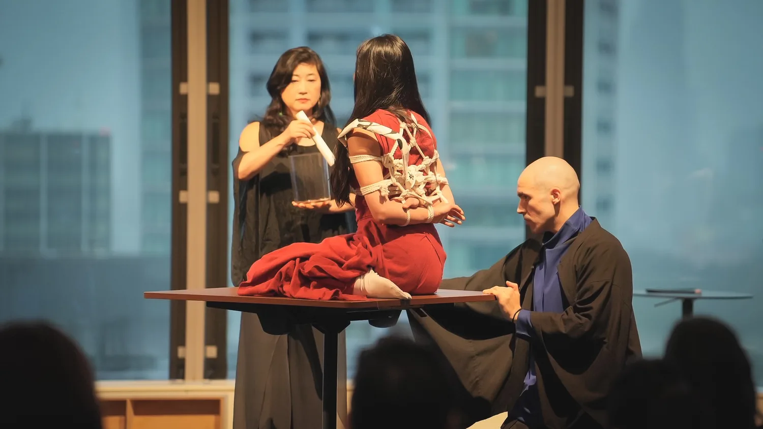 Shibari performance image from Hololife collaboration