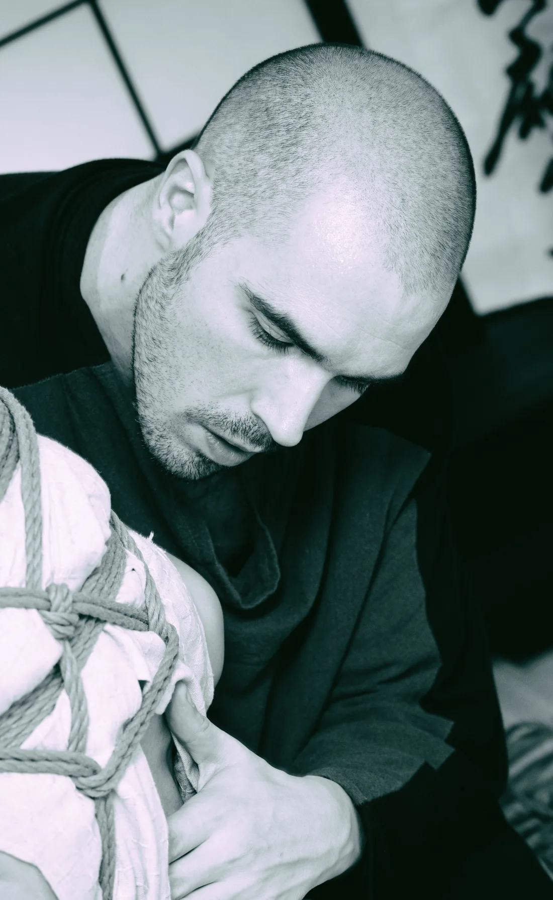 Portrait of Pablo Aida in shibari